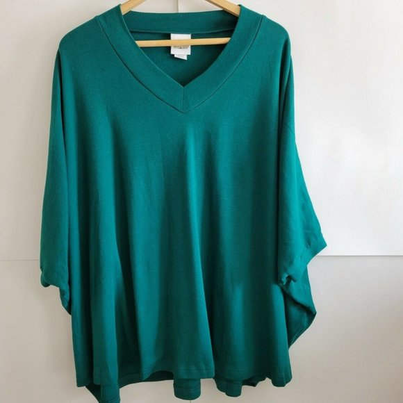 Collections ETC Sweaters - Collections ETC Hunter Green Poncho Oversized Womens Size L/G